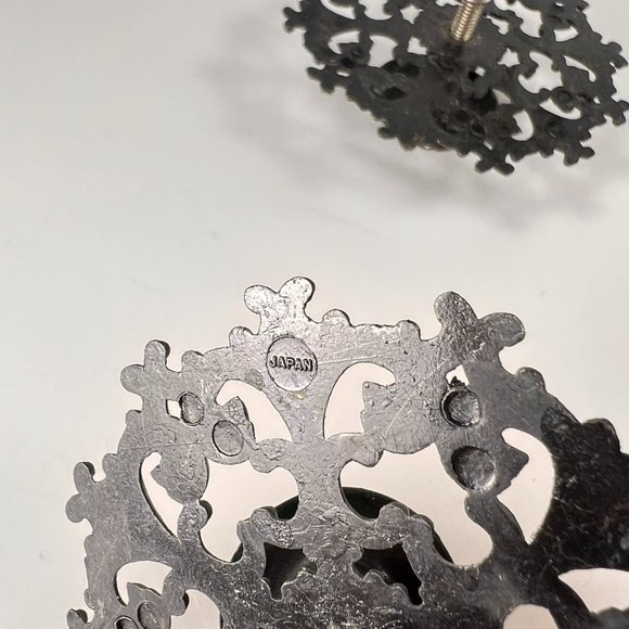 Vtg Allison Drawer Pull Knob Backplate Escutcheon Ornate Japan Lot of 4 - Picture 11 of 16